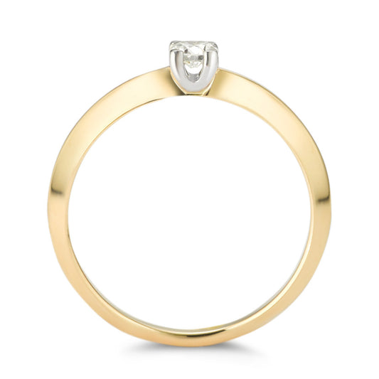 Solitär Ring 750/18 K Gelbgold Diamant 0.20 ct, w-si