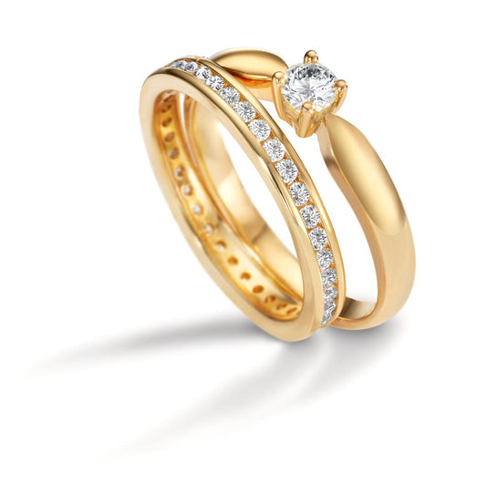 Solitär Ring 750/18 K Gelbgold Diamant 0.20 ct, w-si