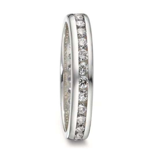 Memory Ring 750/18 K Weissgold Diamanten 1 ct, w-si