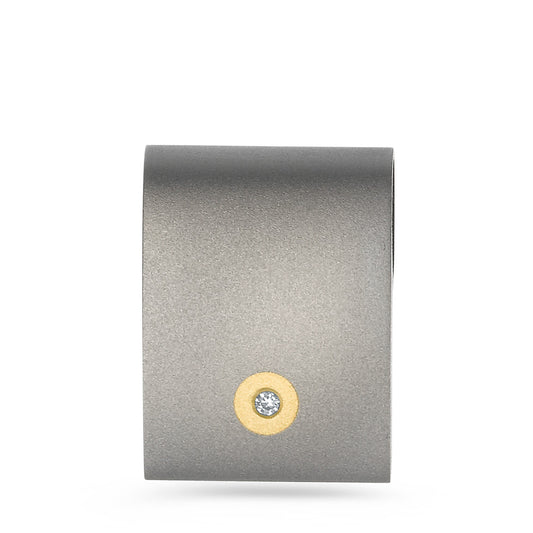 Anhänger Titan, 750/18 K Gelbgold Diamant 0.02 ct, w-si