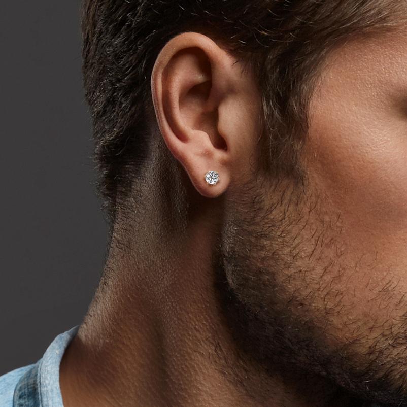 Ohrstecker 750/18 K Weissgold Moissanite Steingrösse 4,5 mm