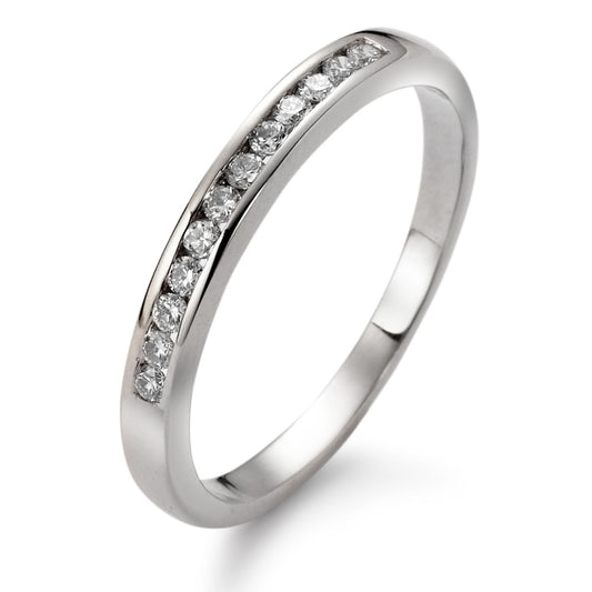 Memory Ring 750/18 K Weissgold Diamant 0.151 ct, 12 Steine, tw-si