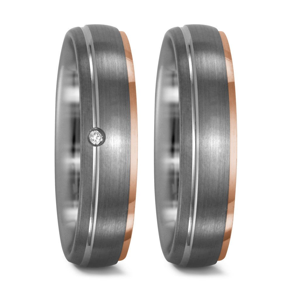 Fingerring 950 Palladium, 750/18 K Rotgold