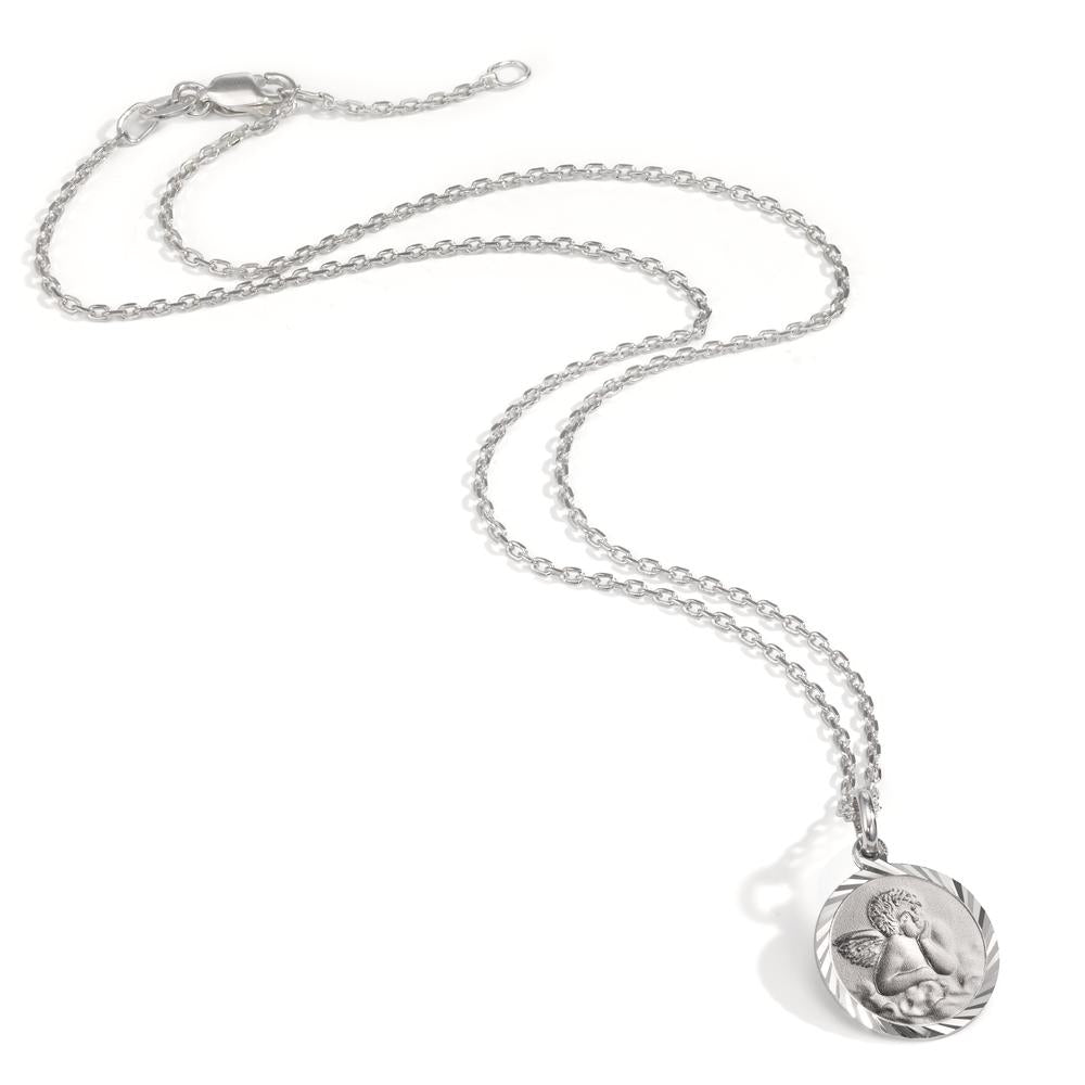 Halskette mit Anhänger Silber rhodiniert Schutzengel Ø14 mm