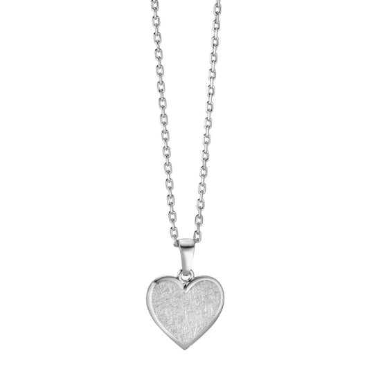 Halskette mit Gravuranhänger Silber rhodiniert Herz verstellbar Ø12 mm
