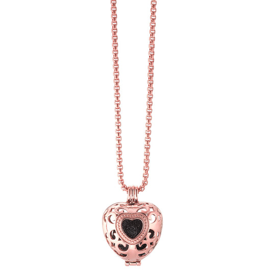 Halskette mit Anhänger Edelstahl rosé IP beschichtet Herz Ø24 mm