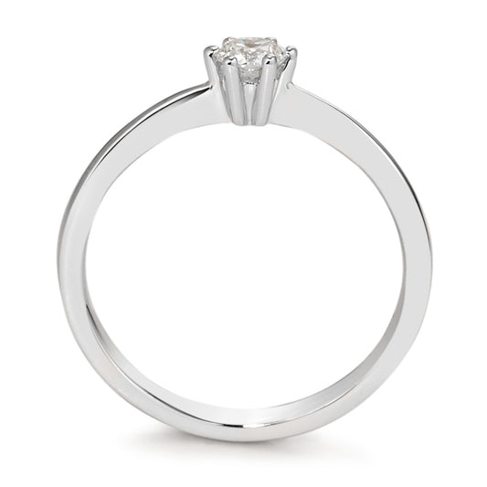Solitär Ring 750/18 K Weissgold Diamant weiss, 0.20 ct, Brillantschliff, w-si