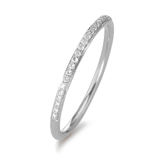 Memory Ring 750/18 K Weissgold Diamant 0.08 ct, 16 Steine, w-si