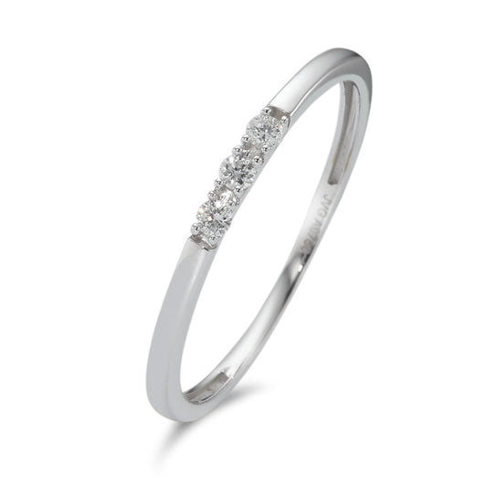 Memory Ring 750/18 K Weissgold Diamant 0.05 ct, 3 Steine, w-si