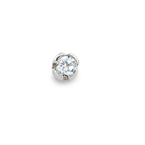 Nasenstecker 750/18 K Weissgold Diamant weiss, 0.01 ct, w-si Ø1.8 mm