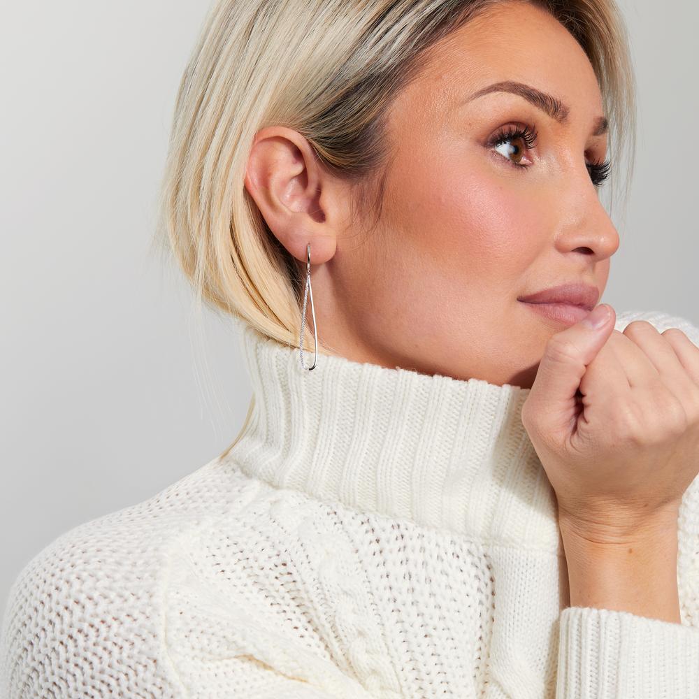 Ohrhänger 750/18 K Weissgold Diamanten 0.14 ct, w-si