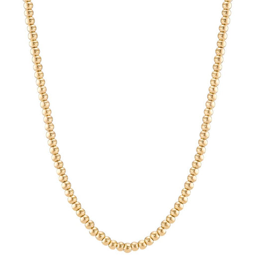 Halskette Bola Gold aus glänzenden Edelstahlkugeln Ø3mm, 39- 42 verstellbar