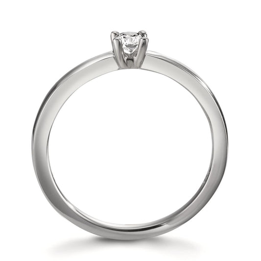 Solitär Ring 950 Platin Diamant weiss, 0.15 ct, Brillantschliff, w-si