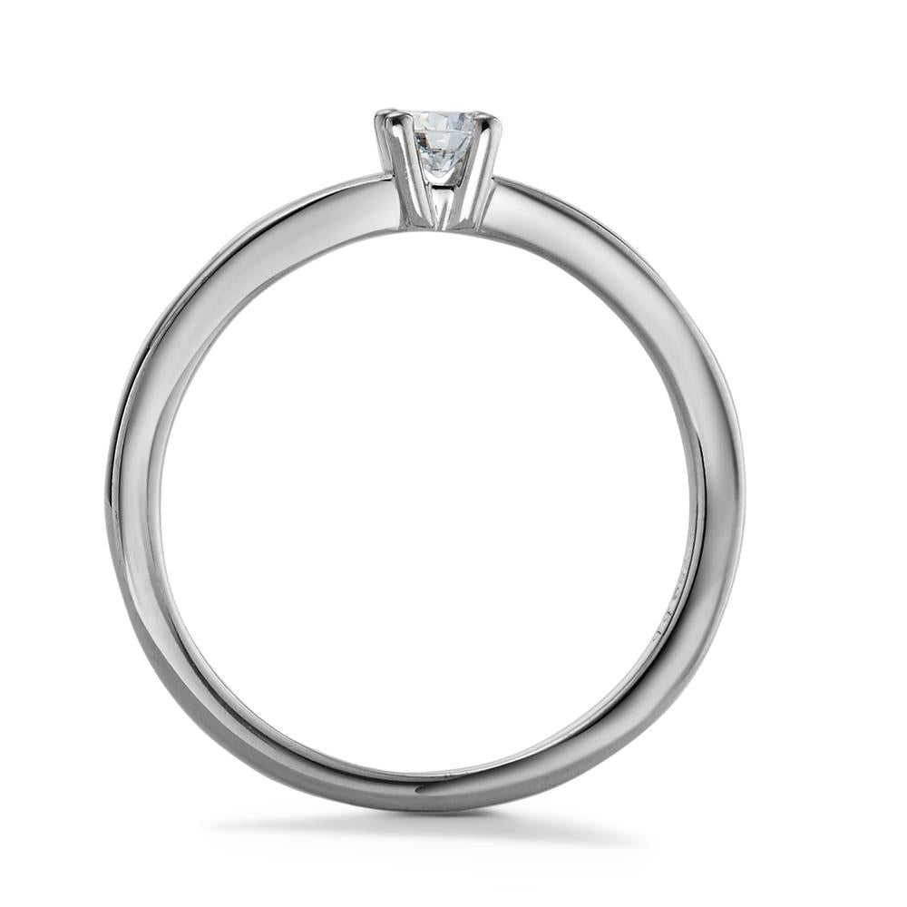 Solitär Ring 950 Platin Diamant weiss, 0.15 ct, Brillantschliff, w-si
