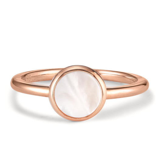 Fingerring Silber vergoldet Perlmutt weiss Ø7.5 mm