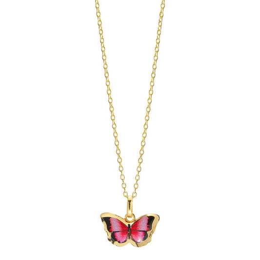 Halskette mit Anhänger 375/9 K Gelbgold Schmetterling
