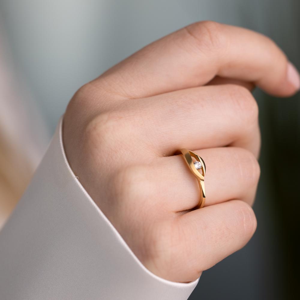 Fingerring 375/9 K Gelbgold Zirkonia