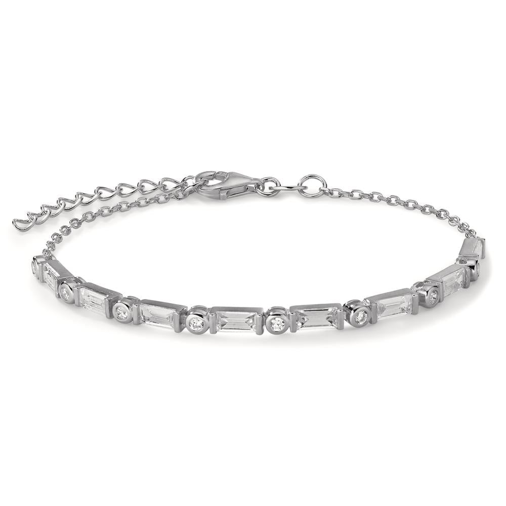 Armband Silber Zirkonia 16 Steine rhodiniert verstellbar