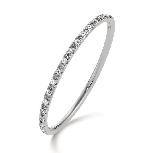 Memory Ring 750/18 K Weissgold Diamant 0.04 ct, 18 Steine, w-si