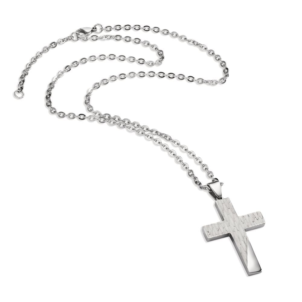 Halskette mit Anhänger Edelstahl Kreuz verstellbar
