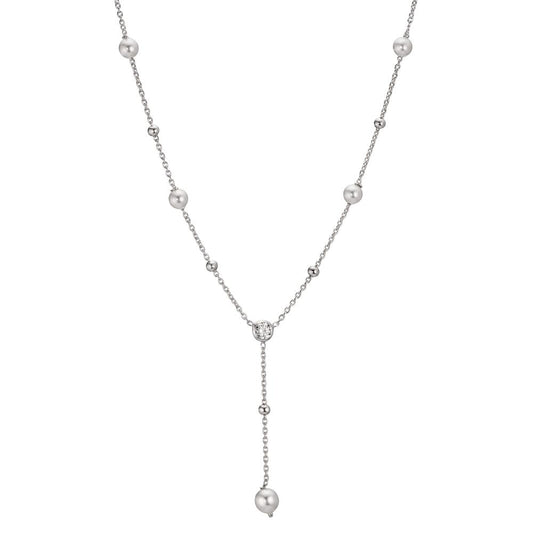 Y-Collier Silber Zirkonia rhodiniert shining Pearls verstellbar