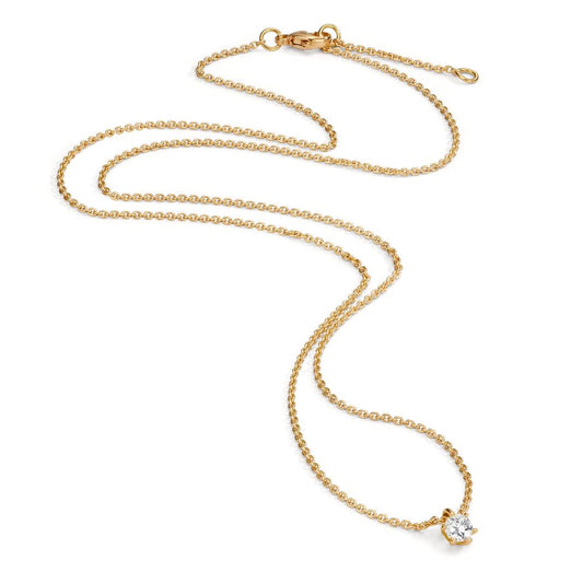 Collier 750/18 K Gelbgold Diamant 0.15 ct, w-si 40-42 cm verstellbar