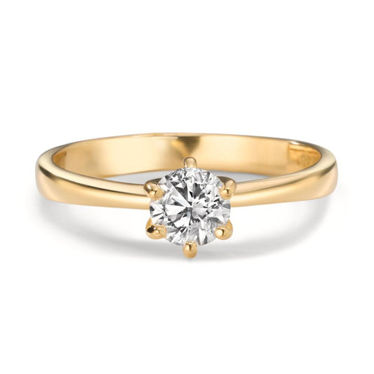 Solitär Ring 750/18 K Gelbgold Diamant Lab Grown 0.40 ct, w-si
