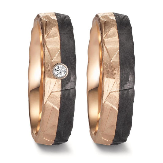Partnerring 585/14 K Rosegold, Carbon