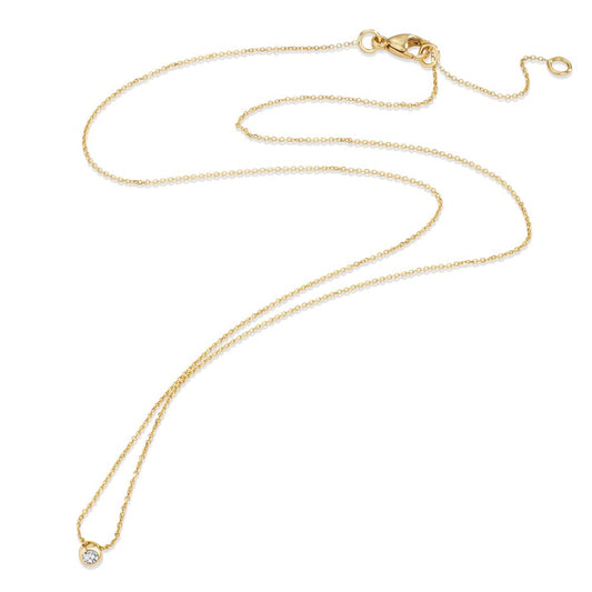 Collier 750/18 K Gelbgold Diamanten 0.03 ct, w-si 42-45 cm verstellbar