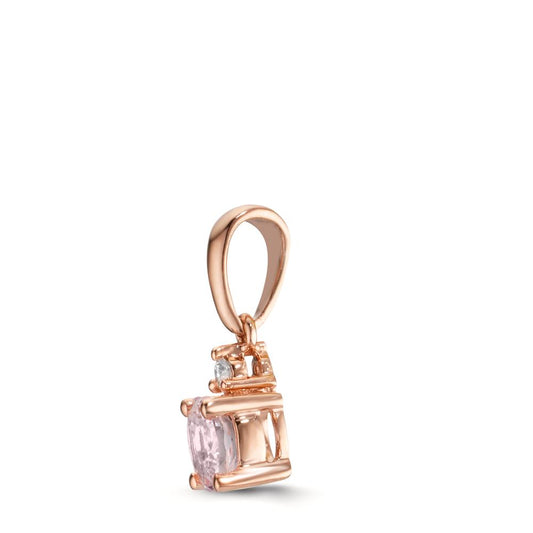 Anhänger 750/18 K Rotgold Morganit pink, Diamanten 0.03 ct, w-si