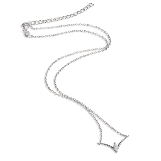 Collier Silber Zirkonia rhodiniert 40-45 cm verstellbar
