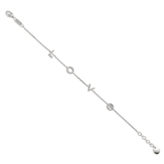 Armband Silber Zirkonia rhodiniert 16-18 cm verstellbar