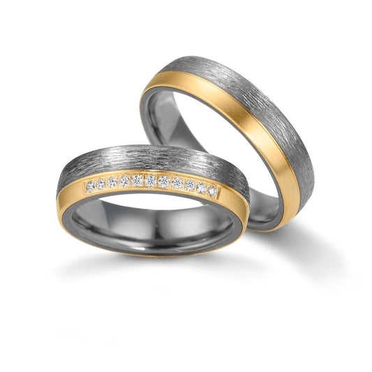 Partnerring 999 Tantal, 585/14 K Gelbgold