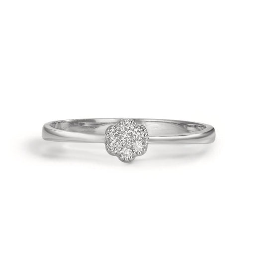Fingerring 750/18 K Weissgold Diamant 0.06 ct, 7 Steine, w-si