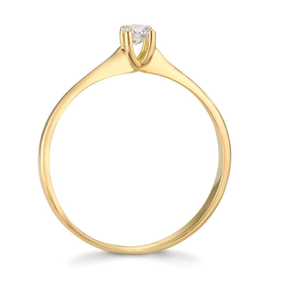 Solitär Ring 750/18 K Gelbgold Diamant 0.09 ct, w-si