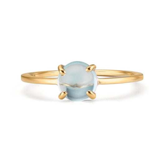 Fingerring 375/9 K Gelbgold Topas hellblau, 5.5 mm