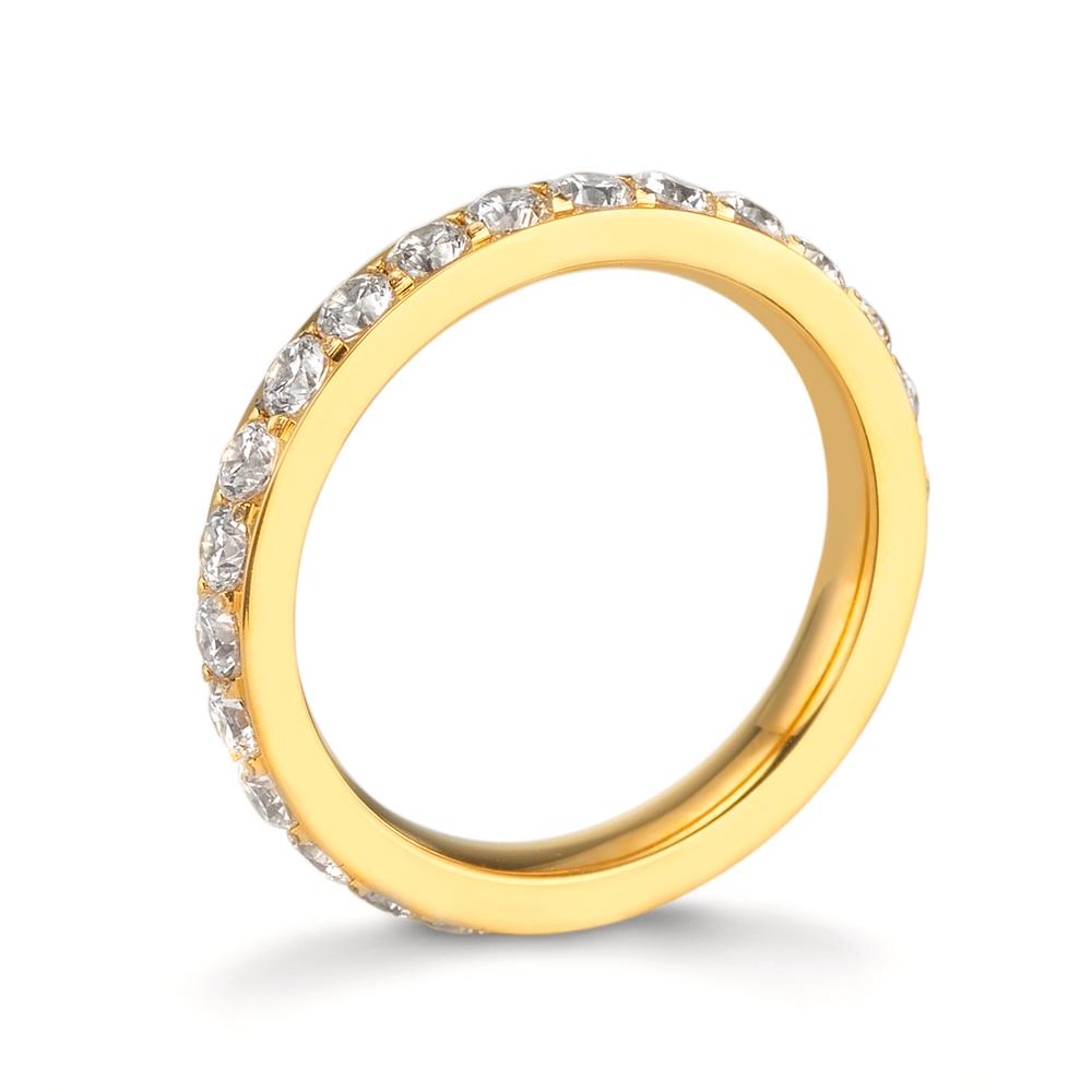 Memory Ring Edelstahl Zirkonia weiss gelb IP beschichtet