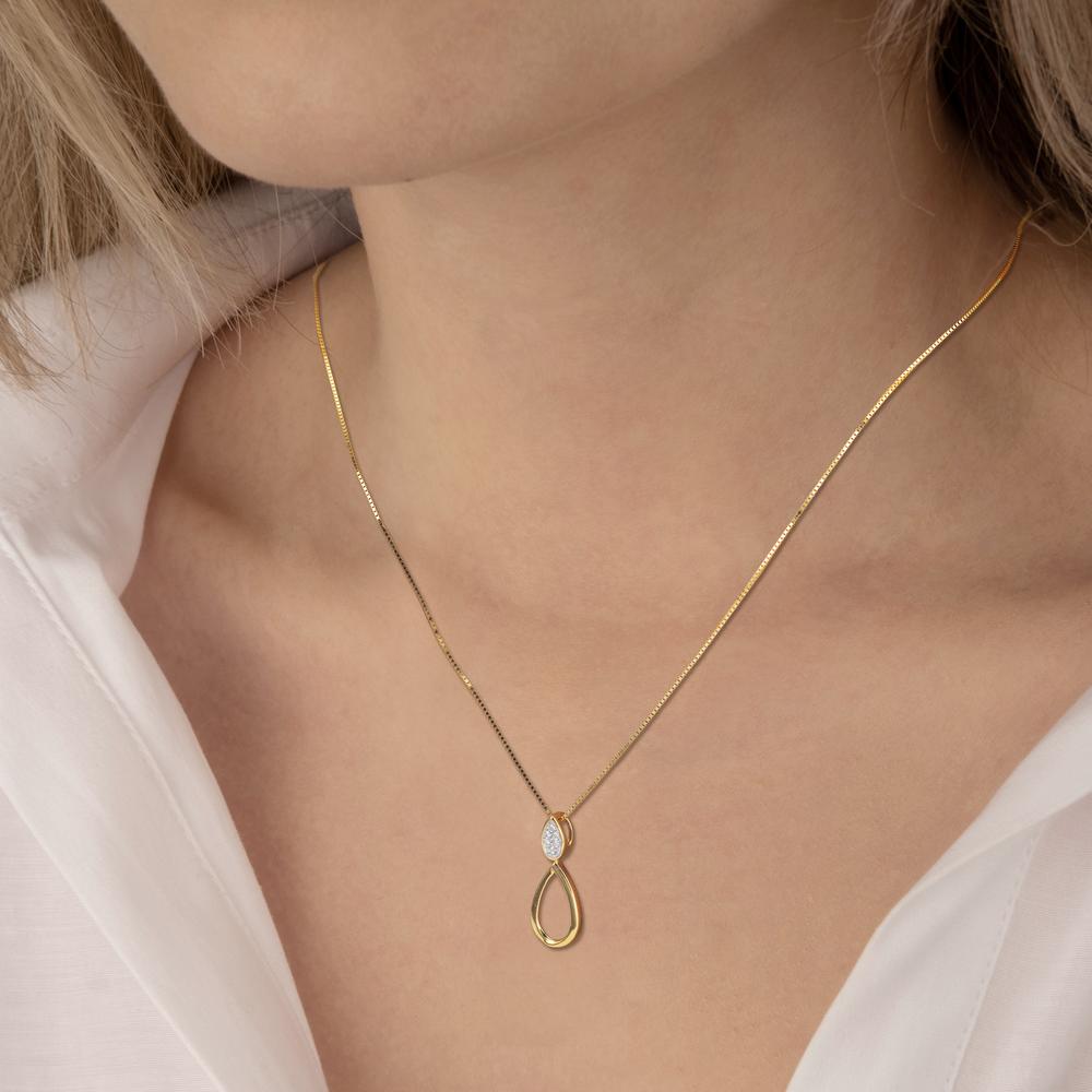 Anhänger 750/18 K Gelbgold Diamant 0.03 ct, 6 Steine, w-pi1