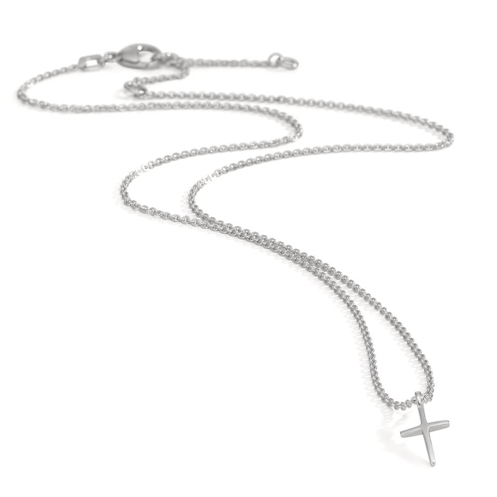 Collier Silber rhodiniert Kreuz 38-42 cm verstellbar