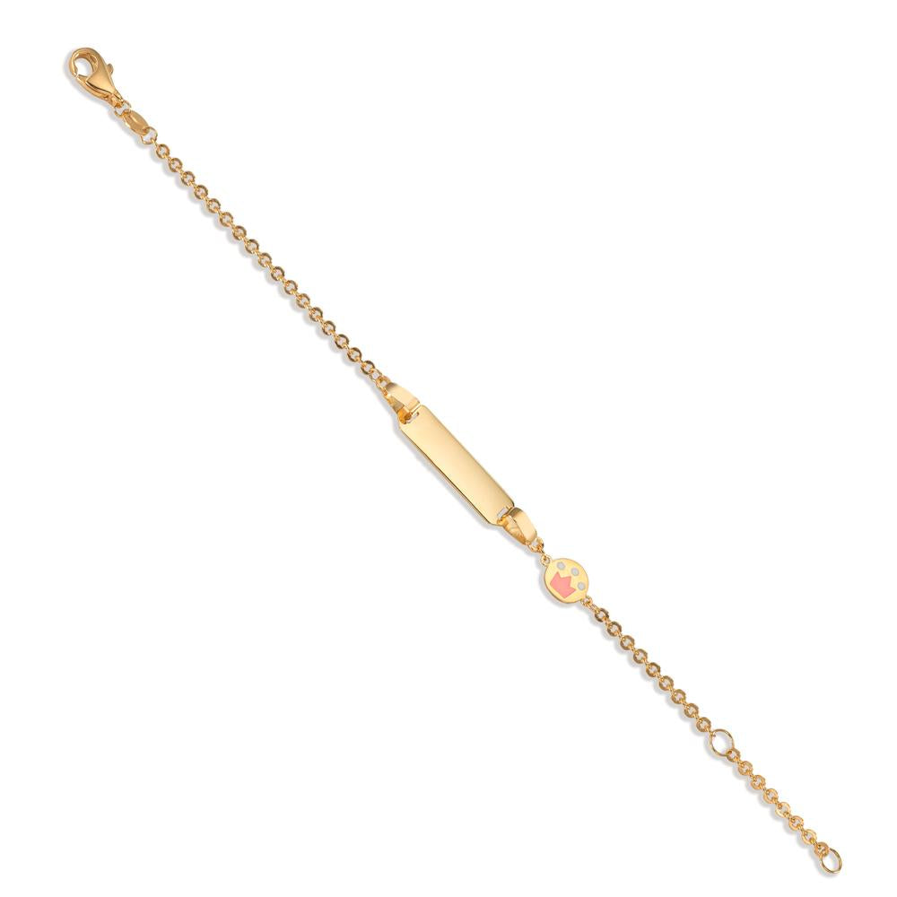 Gravurarmband 375/9 K Gelbgold lackiert Krone 12-14 cm verstellbar
