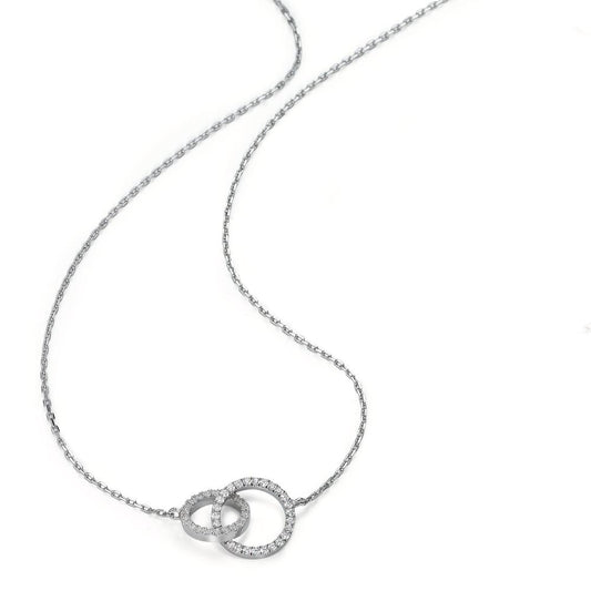 Collier Silber Zirkonia rhodiniert 40-42 cm verstellbar