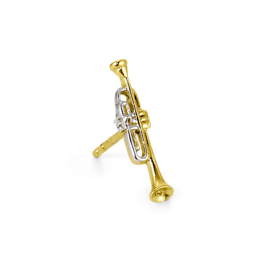Ohrstecker 1 Stk 750/18 K Gelbgold Trompete
