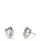 Ohrstecker Silber Zirkonia 2 Steine rhodiniert