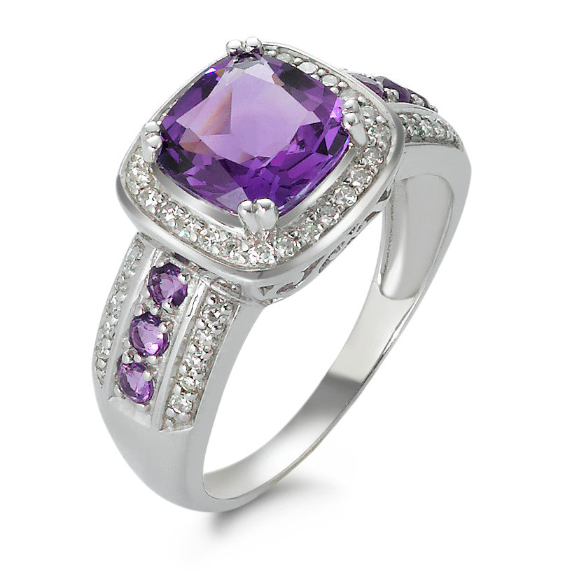 Ring 750 Amethyst + Diamanten