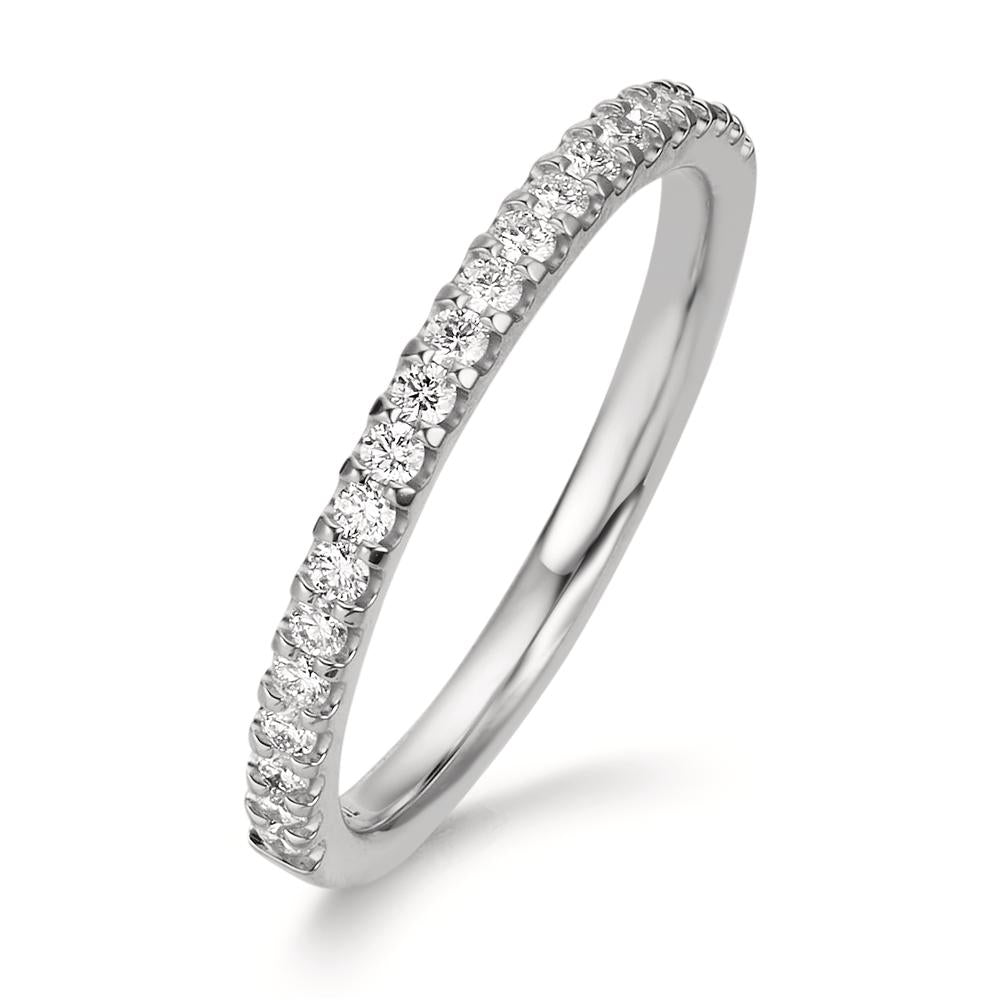 Memory Ring 750/18 K Weissgold Diamant 0.25 ct, 21 Steine, w-si