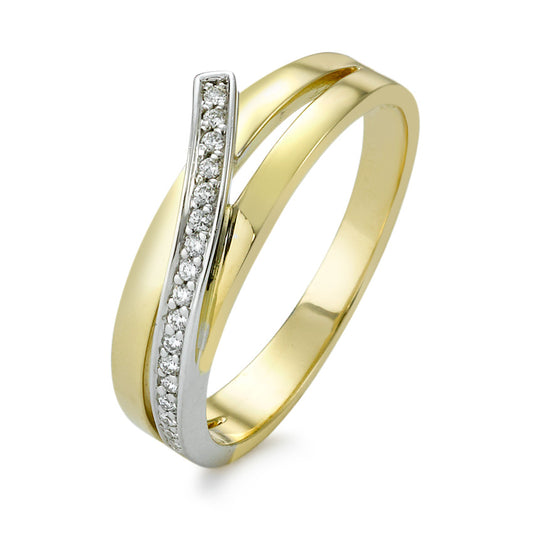 Ring bicolor 750 mit Diamanten 0.09ct w-si
