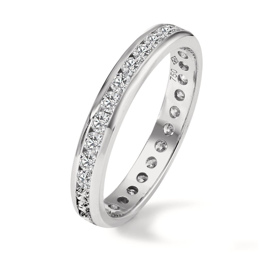 Memory Ring 750/18 K Weissgold Diamanten 1 ct, w-si