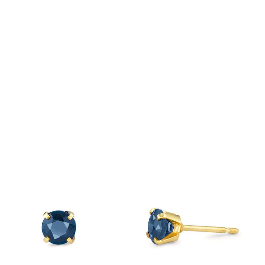 Ohrstecker 750/18 K Gelbgold Saphir 0.30 ct, 2 Steine Ø2.5 mm