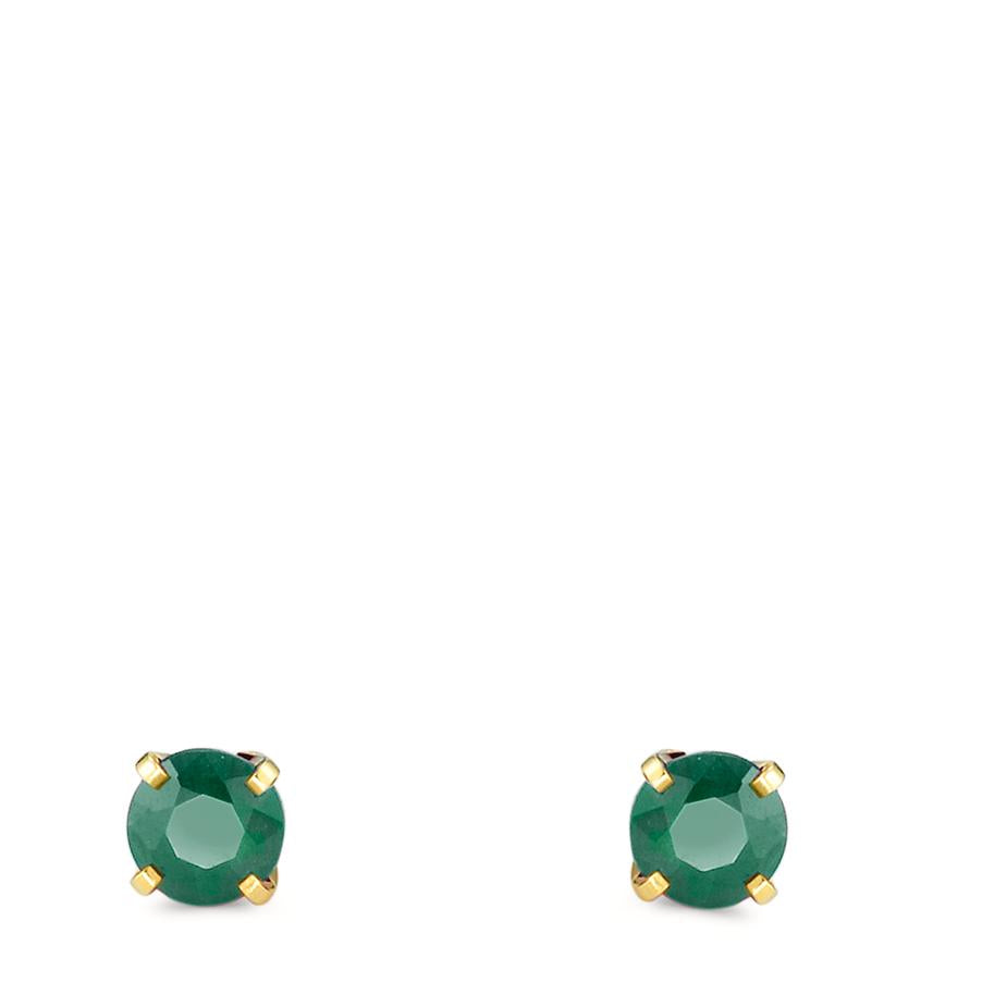 Ohrstecker 750/18 K Gelbgold und Smaragd