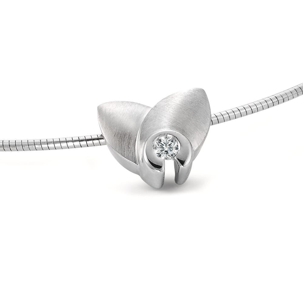Anhänger 750/18 K Weissgold Diamant 0.12 ct, w-si